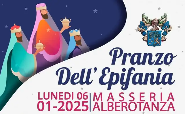 🎉🍴 Festeggia l’Epifania 2025 con noi alla Masseria Alberotanza! 🍴🎉 Il 6 gennaio 2025, giorno della Befana, vi aspettiamo per un pranzo speciale, dove tradizione e gusto si incontrano per chiudere in bellezza le festività. 👑✨ Il nostro menu dell’Epifania è pronto a deliziarvi con piatti unici e autentici! 🎁 📌 Prezzi: Adulti: 50 € Bambini: 30 € 🍷 Scoprite i dettagli del menu nell’immagine allegata e preparatevi a vivere un’esperienza di gusto indimenticabile! 🌟 #Epifania2025 #PranzoFestivo #MasseriaAlberotanza #CucinaTradizionale