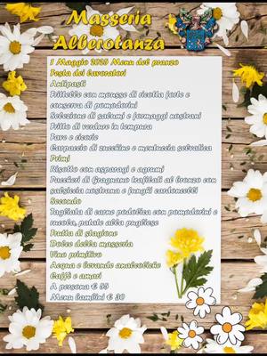 🌸 Festeggia la Festa dei Lavoratori con noi! 🌸 . Il 1° maggio 2025 l'Agriturismo Masseria Alberotanza ti aspetta con un menu dedicato per celebrare la Festa del Lavoro! 🎉🍴 . 👉 Un pranzo ricco di piatti tradizionali preparati con ingredienti freschi e locali. Un'esperienza gastronomica unica, immersi nella natura! . 🔸 Menù e dettagli nell'immagine 📸 . 🔹 Prenotazioni: 3337845113 . 🔔 Il nostro ristorante è aperto tutte le domeniche su prenotazione. . Non perdere questa occasione di festeggiare con gusto! ✨